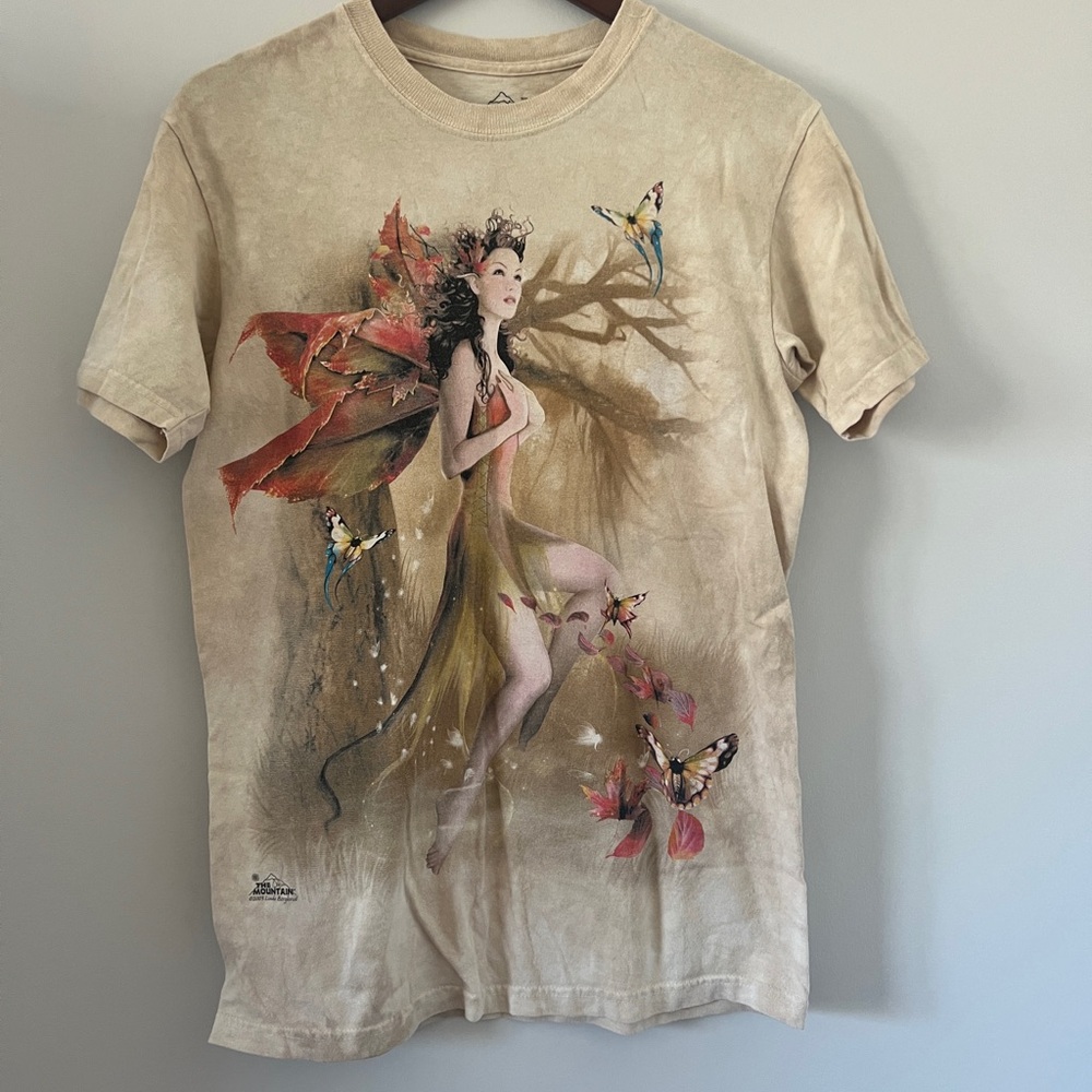 The Mountain Short Sleeve Fairy Tee Tan Beige 100% Cotton Small